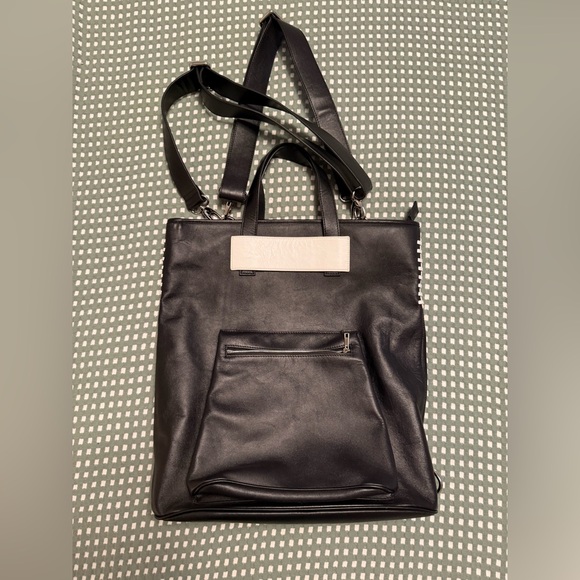 Krost Black faux Leather satchel Bag main image 4